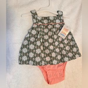 NWT Carter’s Just One You Girl Pink Green Sleeveless Romper Outfit 3 Months